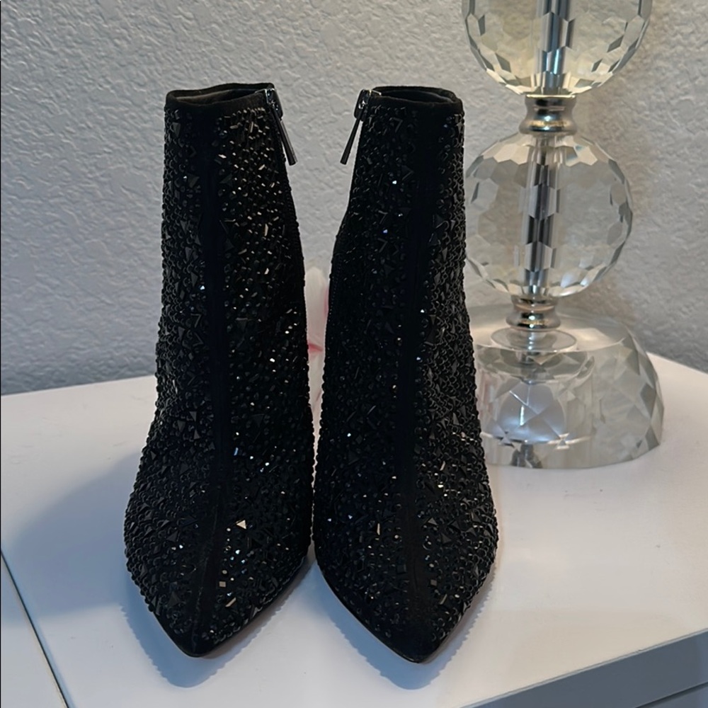 Jessica Simpson Black Embellished Heel Booties